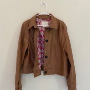 Cropped Faux Leather Jacket